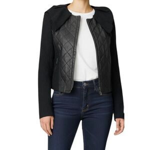 Haniiy Wool Sheepskin Leather Quilted Moto Jacket Black Korean 40 US 8